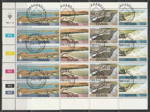 SWA 1980 WATER CONSERVATION SET OF 4 CTO CONTROL STRIPS OF 5
