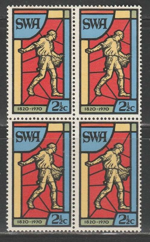 SWA 1970 BIBLIA 2and1/2c MNH BLOCK OF 4