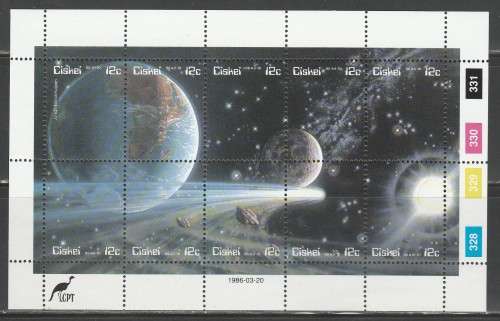 CISKEI 1986 HALLEYS COMET MNH MINIATURE SHEET
