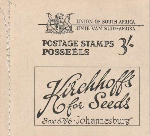 UNION SA 1948 3` KIRCHHOFFS BOOKLET #20 ALL PANES WITH PACK PARCELS PROPERLY SLOGANS