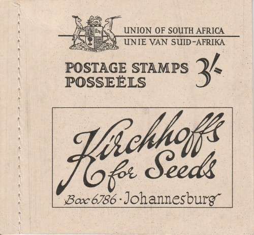 UNION SA 1948 3` KIRCHHOFFS BOOKLET #20 ALL PANES WITH ADDRESS LETTERS FULLY SLOGANS
