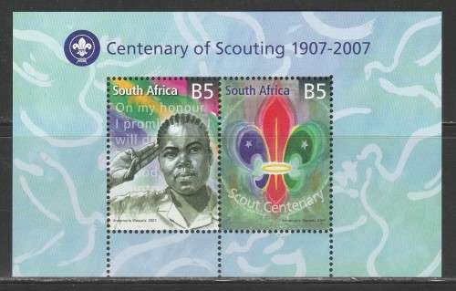 RSA 2007 SCOUTING B5 MNH MINIATURE SHEET
