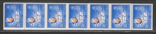 RSA 1969 1ST DEFINITIVE 2c MNH PROVING COIL STRIP OF 22 SACC 290a