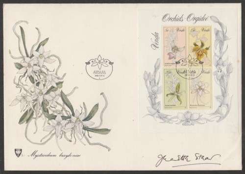 VENDA 1981 ORCHIDS OFFICIAL FDC S1 SIGNED BY ARTIST JEANETTE STEAD