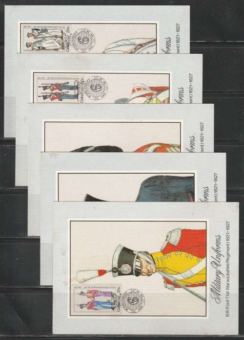 CISKEI 1983 MILITARY UNIFORMS SET OF 5 MAXI CARDS ALL SIGNED AS PER SCAN