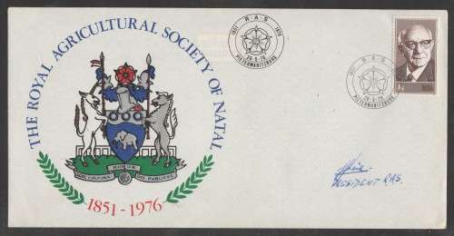 RSA 1976 ROYAL AGRICULTURAL SOCIETY COM COVER SIGNED PRESIDENT RAS