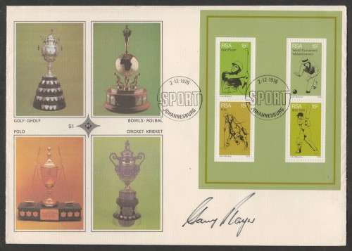RSA 1976 SPORT OFFICIAL FDC S1 SIGNED BY GOLFER GARY PLAYER