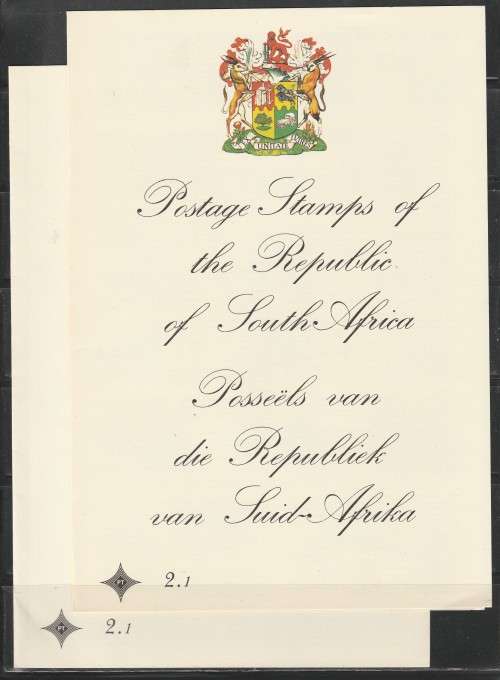 RSA 1974 2ND DEFINITIVE FIRST DAY FOLDER 2.1 WITH BOTH ENGLISH AND AFRIKAANS REAR