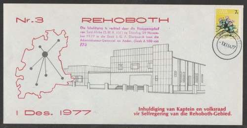 SWA 1977 REHOBOTH RED PROOF COM COVER # 3