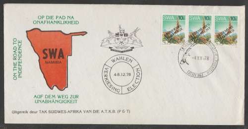 SWA 1978 ON THE ROAD TO INDEPENDENCE COM COVER WITH ENGLISH STAMP FIRST