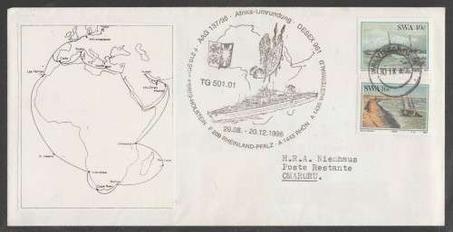 SWA 1996 AROUND AFRICA DESEX 961 COM COVER WITH WALVIS BAY D/S 30/9/96