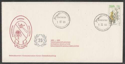 SWA 1985 25 YEARS NURSING EDUCATION COM COVER WINDHOEK D/S 1/2/85
