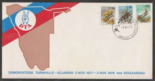 SWA 1978 DEMOCRATIC TURNHALLE ALLIANCE COM COVER 5/11/78 WITH AFRIKAANS 10c