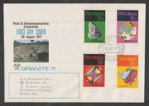 RHODESIA 1971 GRANITE OFFICIAL FDC