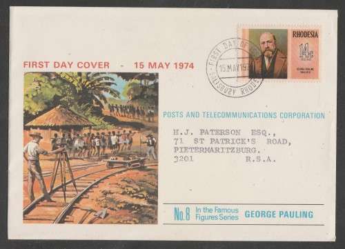 RHODESIA 1974 GEORGE PAULING OFFICIAL FDC