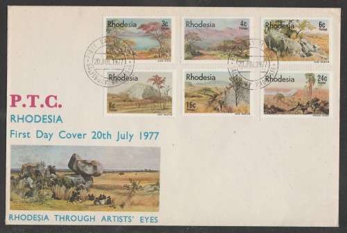 RHODESIA 1977 THROUGH ARTISTS` EYES OFFICIAL FDC