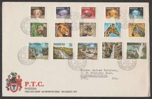 RHODESIA 1978 4TH DEFINITIVE ISSUE OFFICIAL FDC