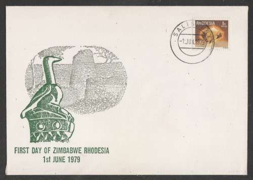 RHODESIA 1979 FIRST DAY OF ZIMBABWE RHODESIA COM COVER DATED 1/6/79