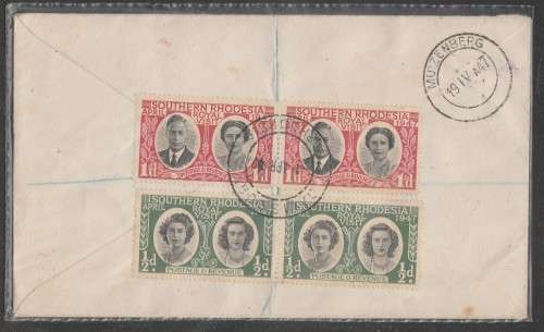 SOUTHERN RHODESIA 1947 ROYAL VISIT REG PRIVATE FDC
