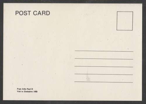 ZIMBABWE 1988 VISIT OF POPE POSTCARD