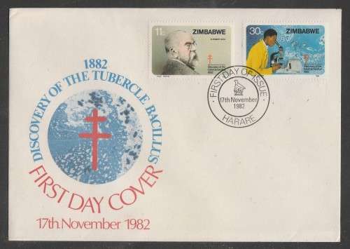 ZIMBABWE 1982 DISCOVERY OF THE TUBERCLE BACILLUS OFFICIAL FDC 17/11/82