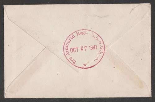CENSOR MAIL - 1941 WWII COVER POSTAGE FREE FPO509 TO ONTARIO CANADA
