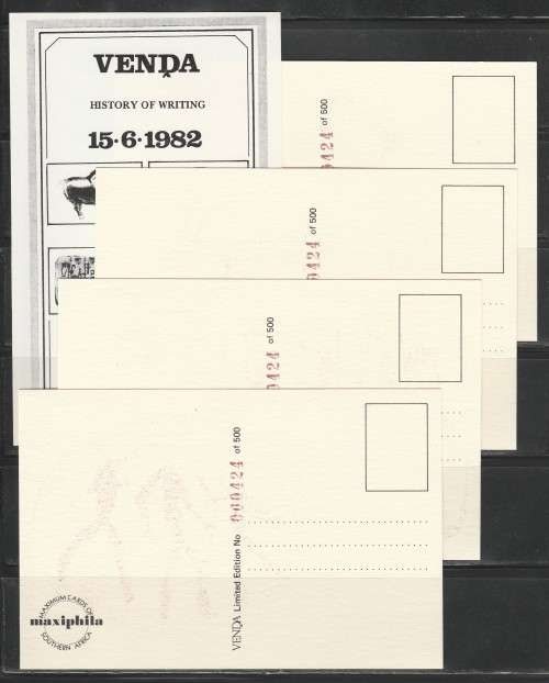 VENDA 1982 ROCK PAINTINGS SET OF 4 MAXI CARDS BY MAXIPHILIA