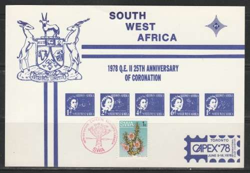 SWA 1978 QEII 25TH ANNIV CORONATION SOUVENIR CARD AT CAPEX 78 TORONTO