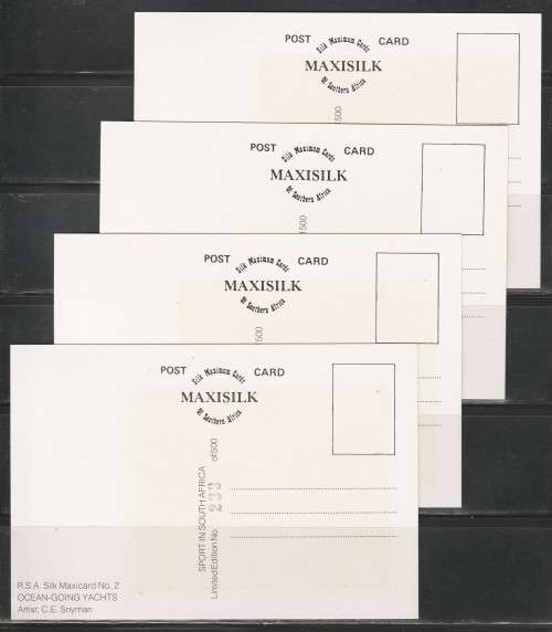 RSA 1983 SPORT SET OF 4 LIMITED EDITION MAXISILK CARDS # 2 SIGNED BY ARTIST CE SNYMAN