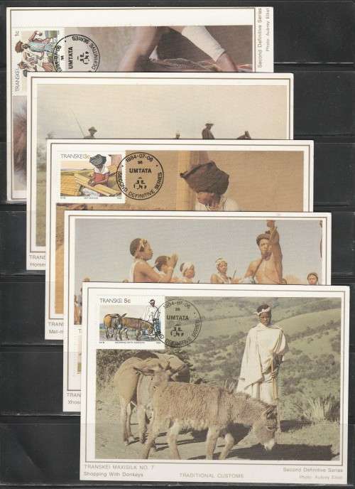 TRANSKEI 1984 TRADITIONAL CUSTOMS SET OF 18 LIMITED EDITION MAXISILK CARDS