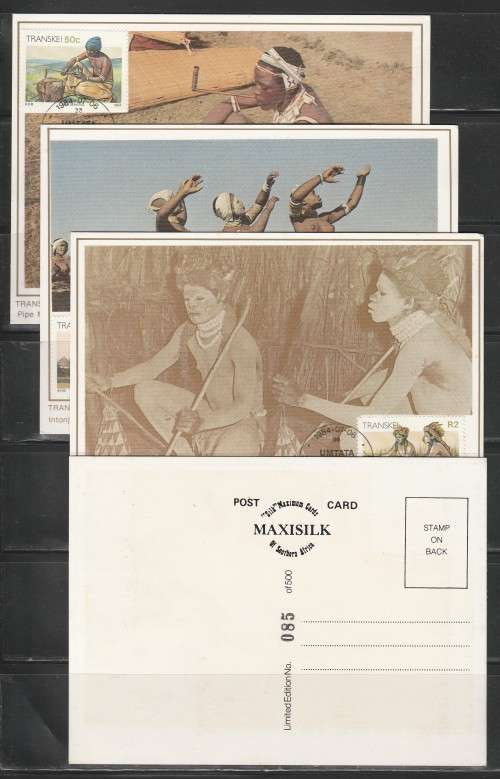TRANSKEI 1984 TRADITIONAL CUSTOMS SET OF 18 LIMITED EDITION MAXISILK CARDS