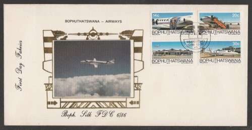 BOP 1986 AIRWAYS SILK FDC 6/86