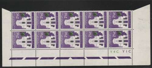 RSA 1961 1ST DEF 2and1/2c MNH EXTENDED CONTROL BLOCK OF 10 SACC 201 PANE C