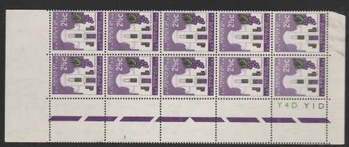 RSA 1961 1ST DEF 2and1/2c MNH EXTENDED CONTROL BLOCK OF 10 SACC 201 PANE D