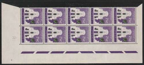 RSA 1961 1ST DEF 2and1/2c MINT RIGHT MARGINAL BLOCK OF 10 SACC 201 PANE A