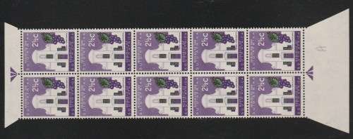 RSA 1961 1ST DEF 2and1/2c MINT ARROW BLOCK OF 10 SACC 201 PANE A