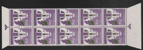 RSA 1961 1ST DEF 2and1/2c MINT ARROW BLOCK OF 10 SACC 212a PANE C