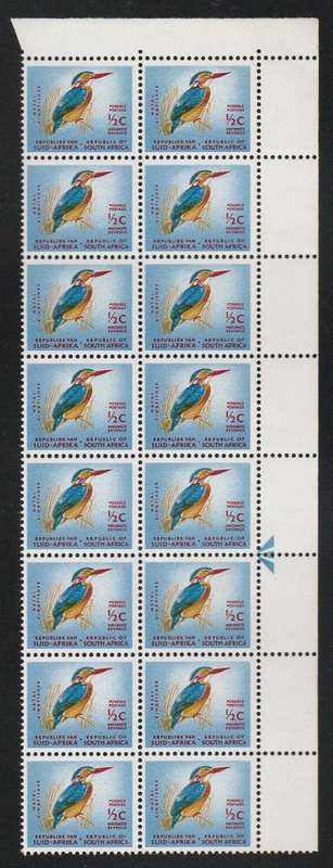 RSA 1968 1ST DEF 1/2c MNH CORNER BLOCK OF 16 SACC 261