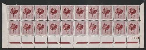 RSA 1961 1ST DEF 1and1/2c MNH EXTENDED CONTROL BLOCK OF 20 SACC 199