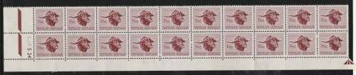 RSA 1961 1ST DEF 1and1/2c MINT EXTENDED CONTROL BLOCK OF 20 SACC 199 WITH RED SHEET NUMBER