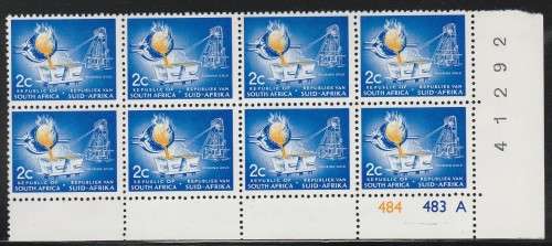 RSA 1972 1ST DEF 2c MNH EXTENDED CONTROL BLOCK OF 8 PANE A SACC 327
