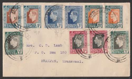 UNION SA 1937 CORONATION KGVI PRIVATE FDC