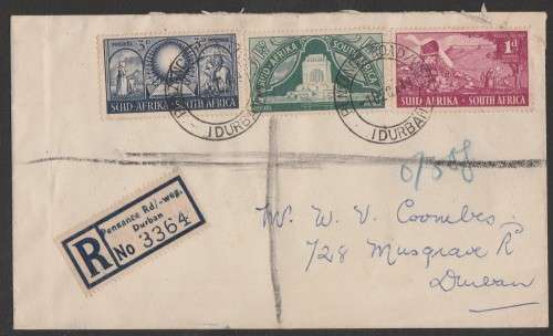 UNION SA 1949 INAUGURATION VOORTREKKER MONUMENT REGISTERED PRIVATE FDC