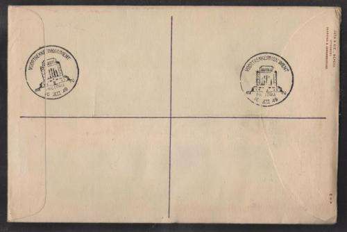 UNION SA 1949 INAUGURATION VOORTREKKER MONUMENT SET OF 3 PAIRS ON REGISTERED ILLUSTRATED COM COVER