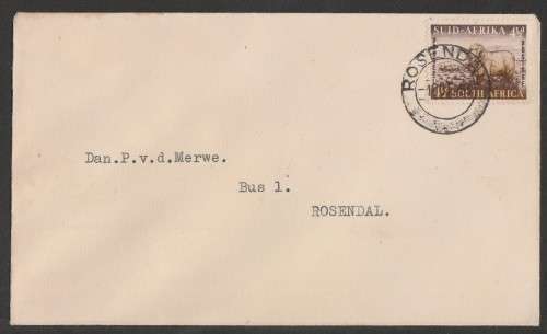 UNION SA 1953 DEFINITIVE ISSUE PRIVATE FDC