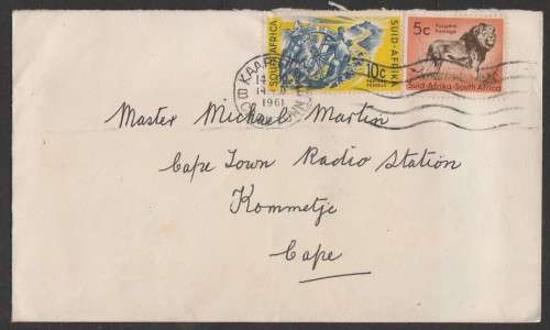UNION SA 1961 DECIMAL DEFINITIVE PRIVATE FDC