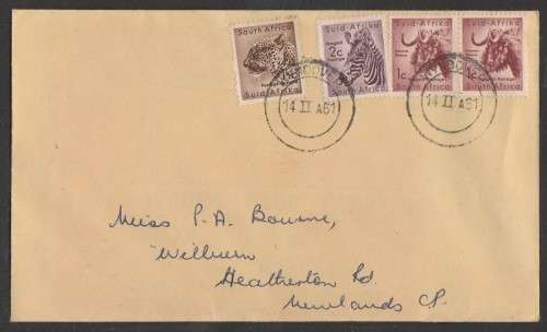 UNION SA 1961 DECIMAL DEFINITIVE PRIVATE FDC