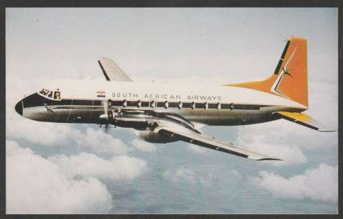 SA AIRWAYS (SAA) POSTCARD HAWKER SIDDELEY 748