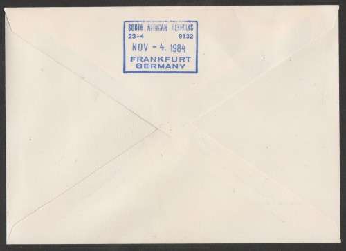 AVIATION 1984 KEMPAIR FLIGHT COVER  #1.67 - SAA 1ST SCHEDULED NON STOP FLIGHT JHB - FRANKFURT
