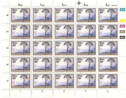 RSA 1989 PIERNEEF SET OF 4 MNH FULL SHEETS
